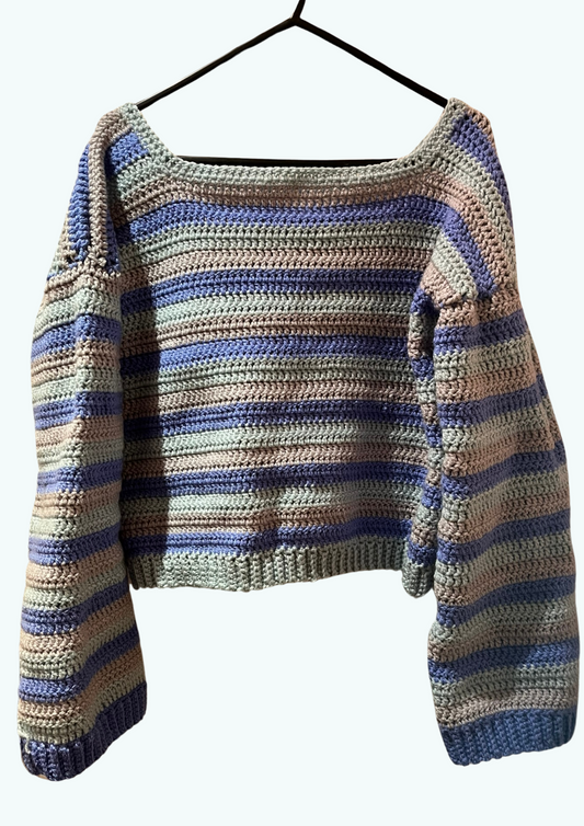 Hand made striped crochet sweater