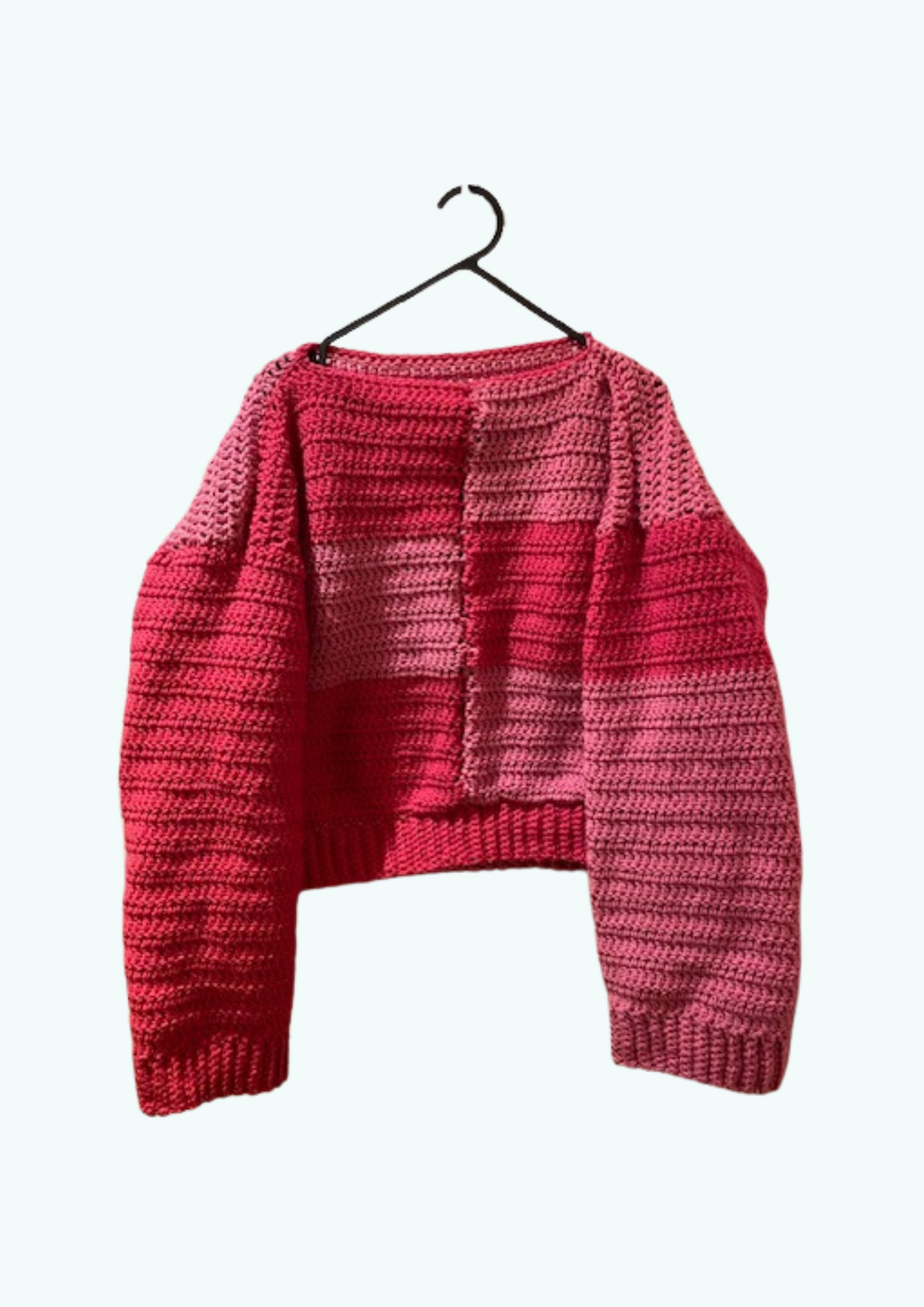 Hand made crochet pink sweater.