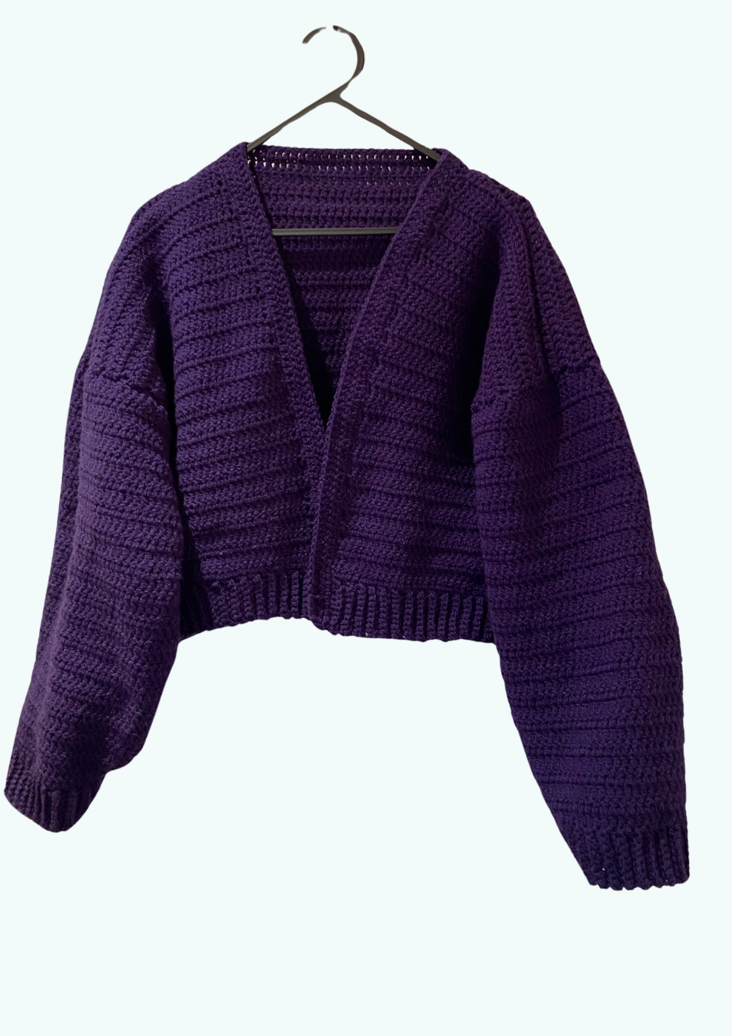 Handmade purple crochet cardigan