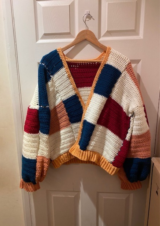 Large handmade patchwork cardigan