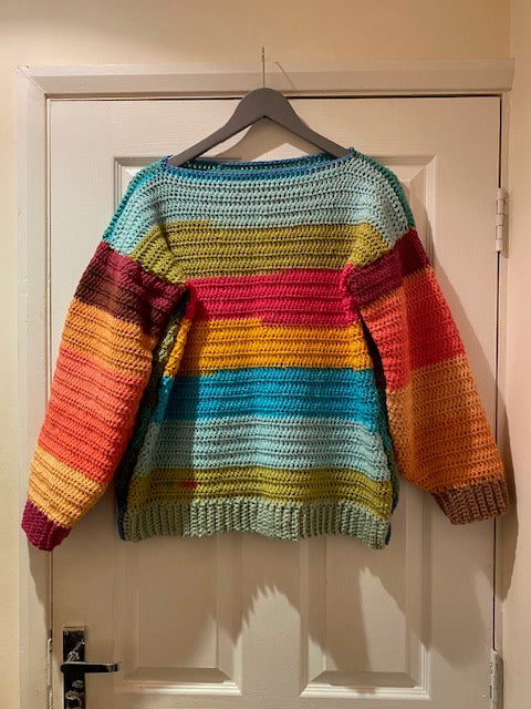 Handmade striped crochet sweater