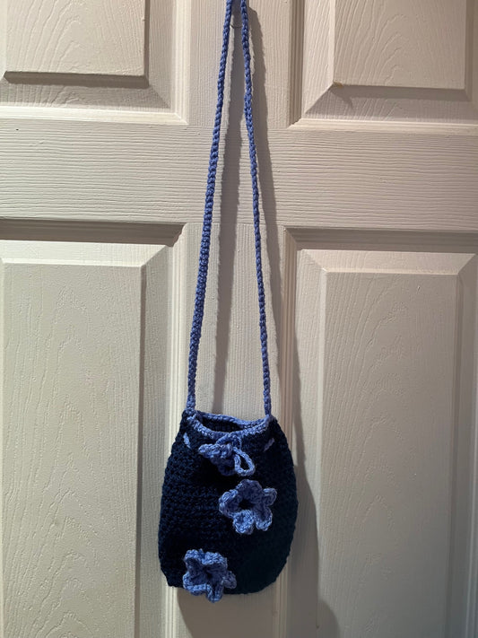 Handmade flower crochet phone bag