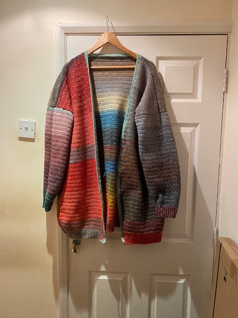 Large Mulitcoloured Crochet Cardigan