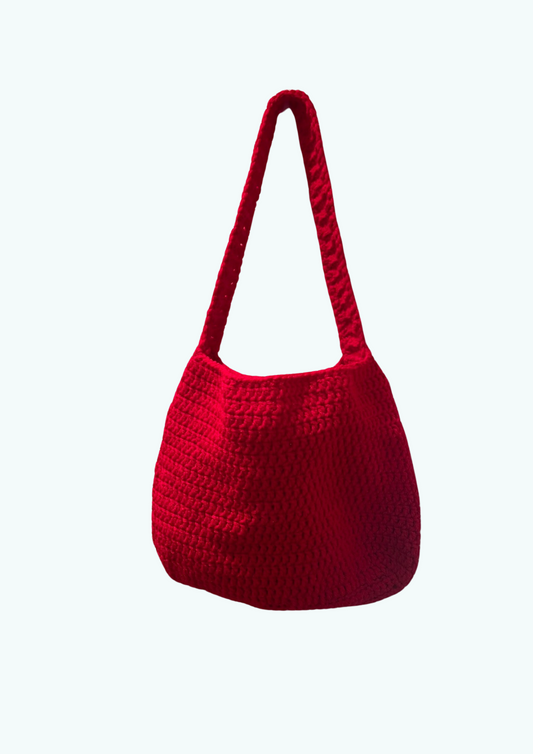 Handmade Red crochet shoulder bag